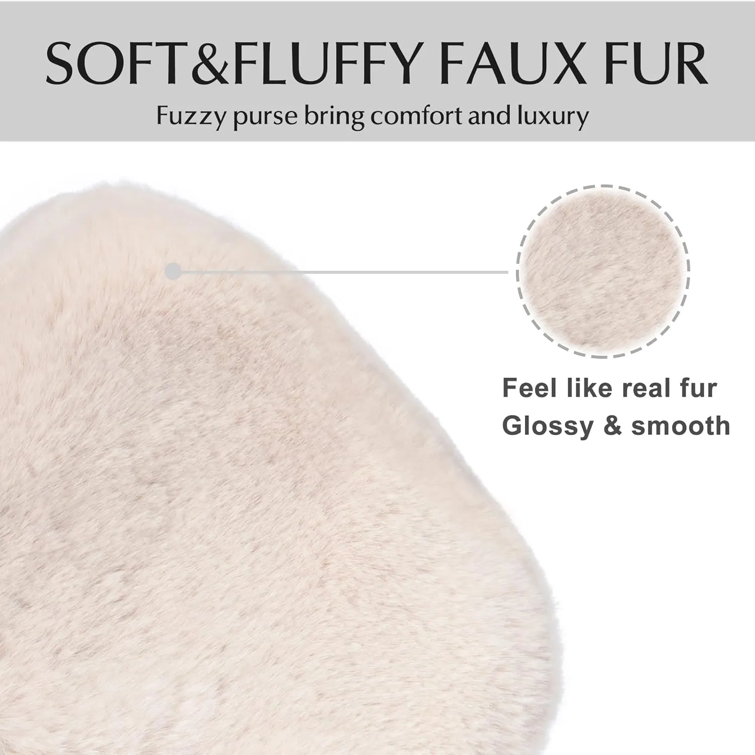 Fur Story Tote Bag Faux Fur Purses for Women Plush Handbag Fuzzy Shoulder Bag Big Capacity Black Purse for womens Girls