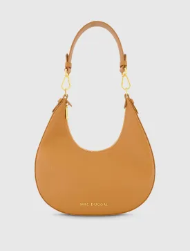 Grain Leather Hobo Bag With Gold Hardware