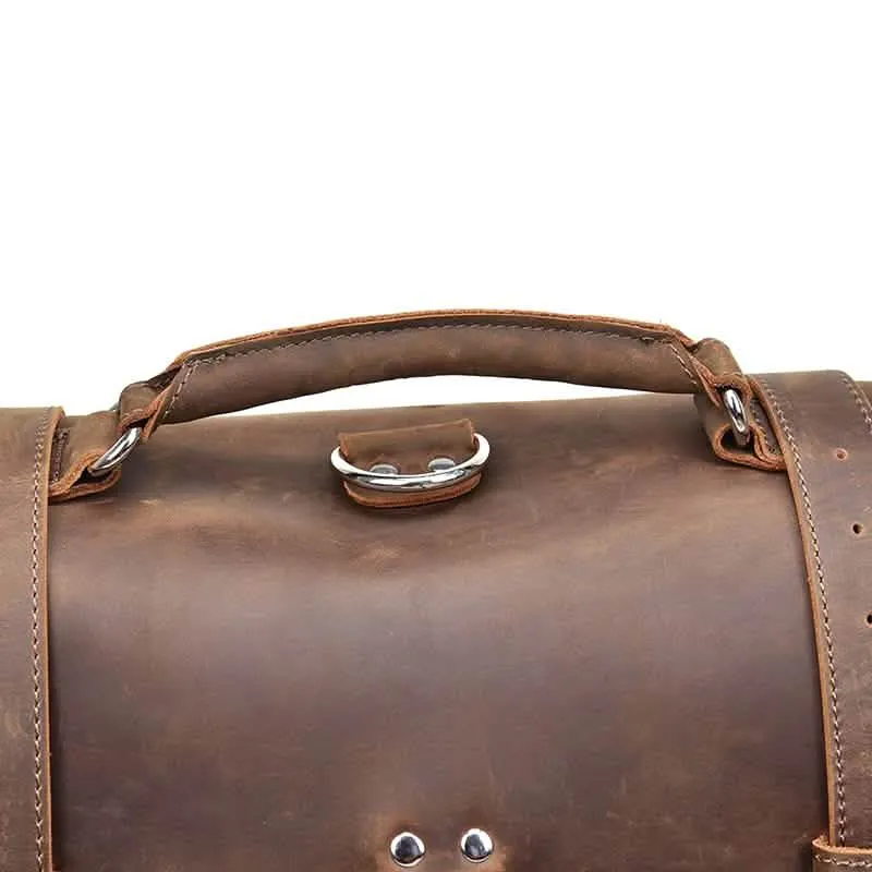 Gustav Classic Leather Courier Bag | Roomy Vintage Shoulder Satchel
