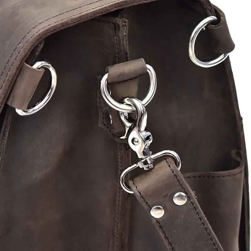 Gustav Classic Leather Courier Bag | Roomy Vintage Shoulder Satchel