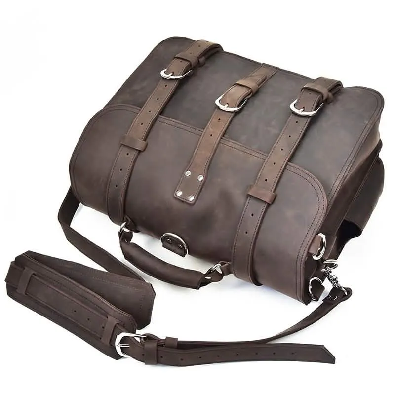 Gustav Classic Leather Courier Bag | Roomy Vintage Shoulder Satchel