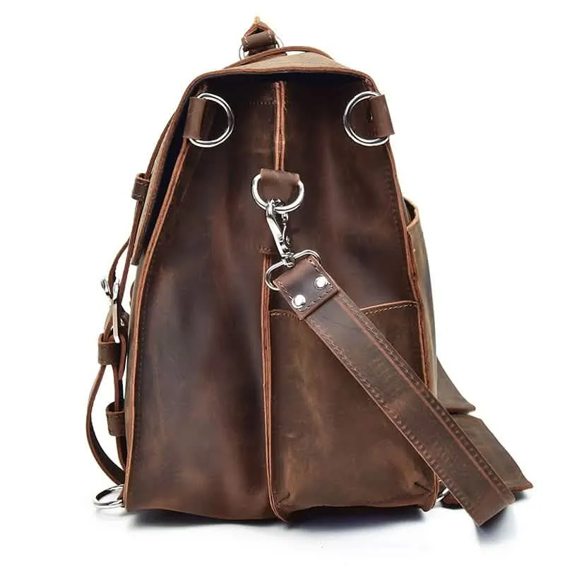 Gustav Classic Leather Courier Bag | Roomy Vintage Shoulder Satchel