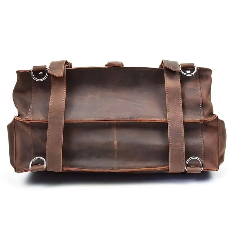 Gustav Classic Leather Courier Bag | Roomy Vintage Shoulder Satchel