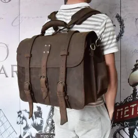 Gustav Classic Leather Courier Bag | Roomy Vintage Shoulder Satchel