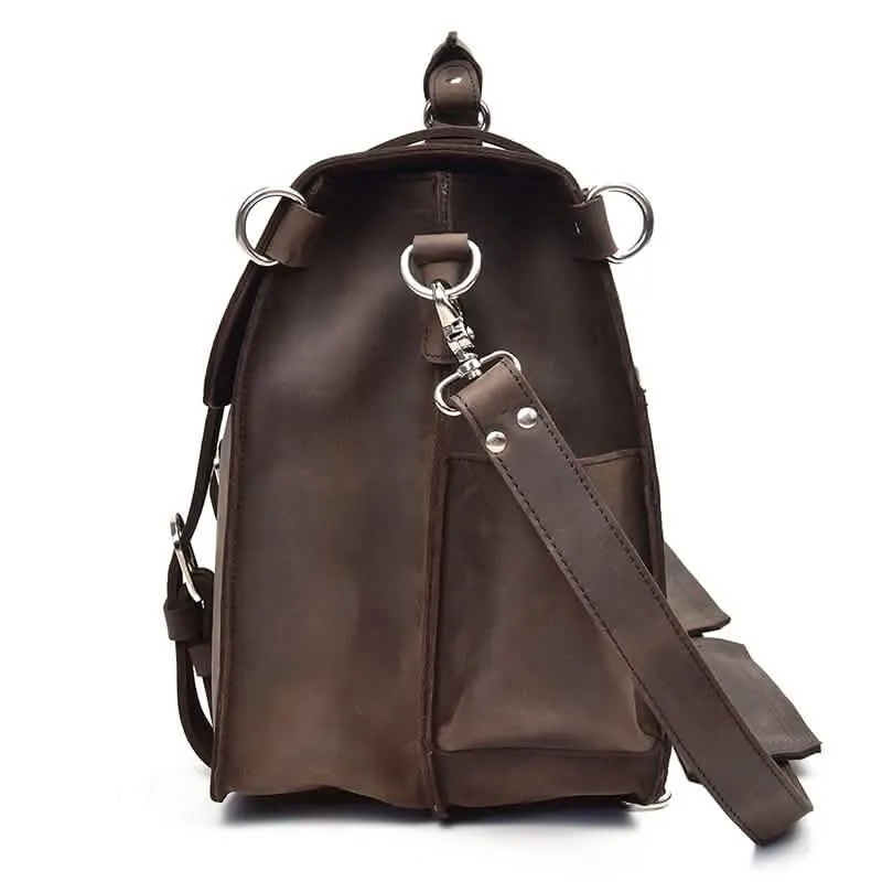 Gustav Classic Leather Courier Bag | Roomy Vintage Shoulder Satchel