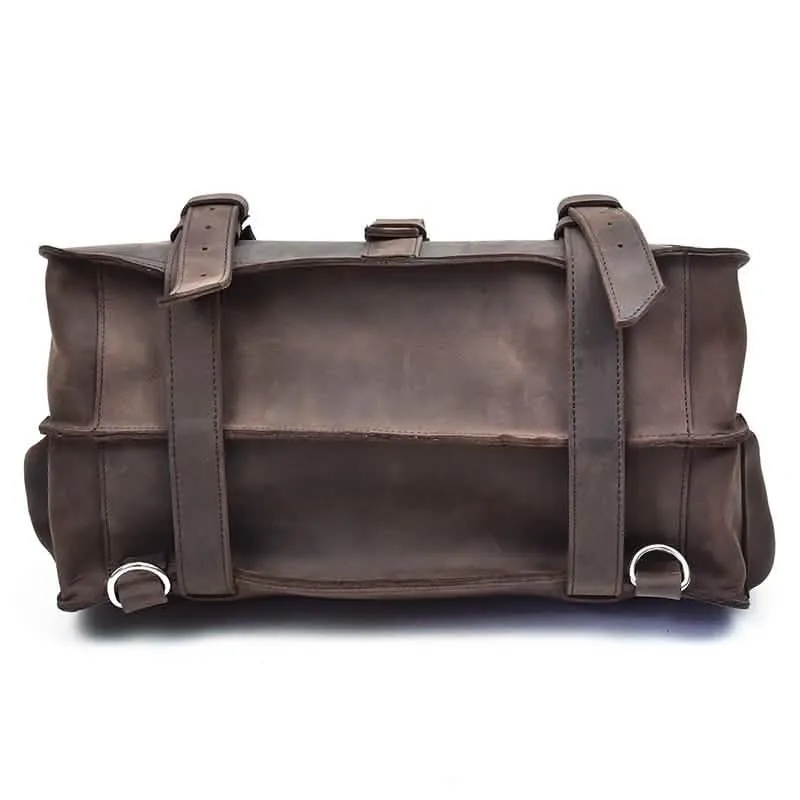 Gustav Classic Leather Courier Bag | Roomy Vintage Shoulder Satchel