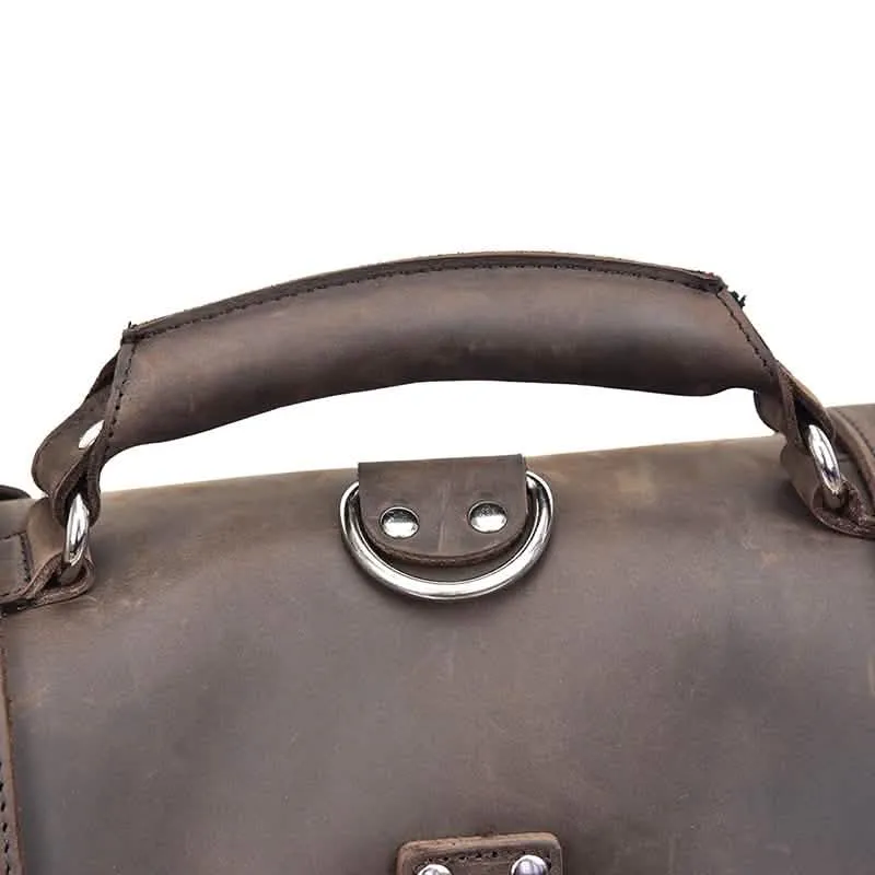 Gustav Classic Leather Courier Bag | Roomy Vintage Shoulder Satchel
