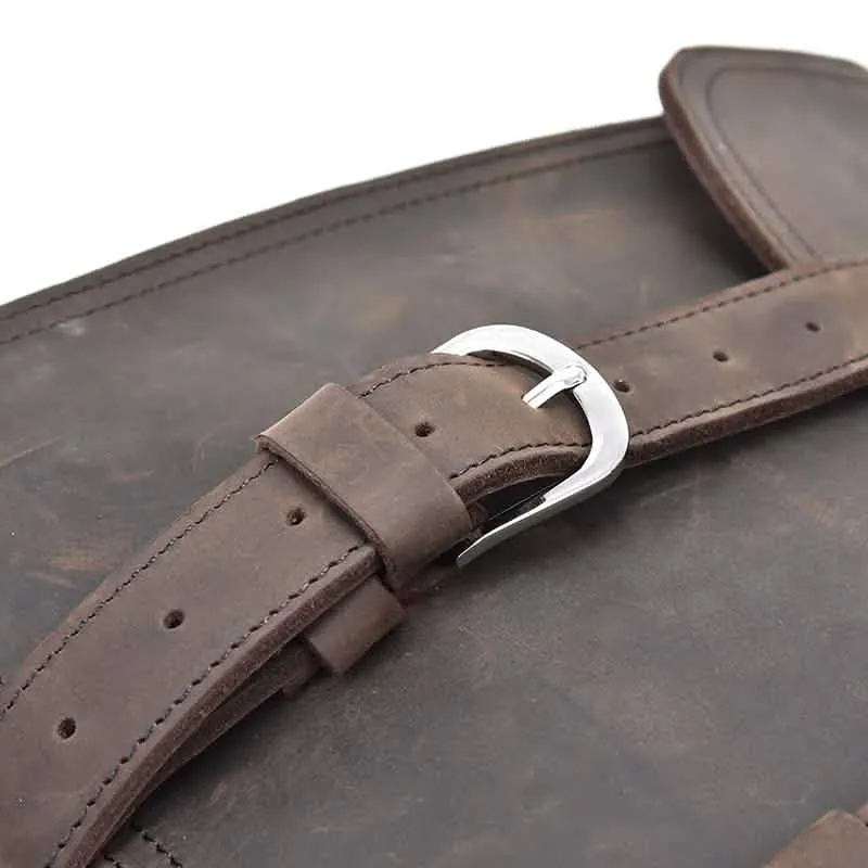 Gustav Classic Leather Courier Bag | Roomy Vintage Shoulder Satchel