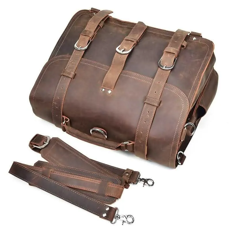 Gustav Classic Leather Courier Bag | Roomy Vintage Shoulder Satchel