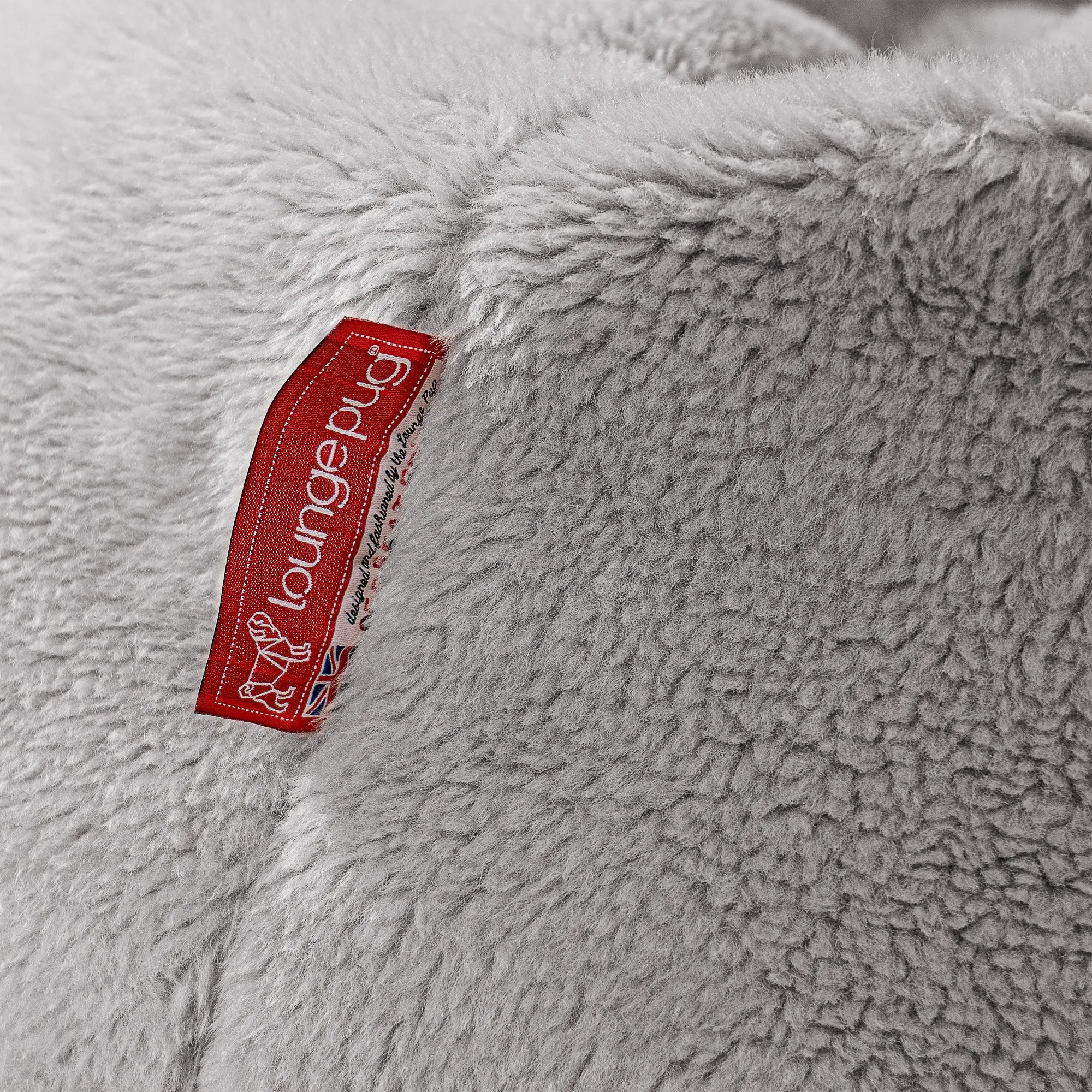 Highback Bean Bag Chair - Teddy Faux Fur Medium Grey