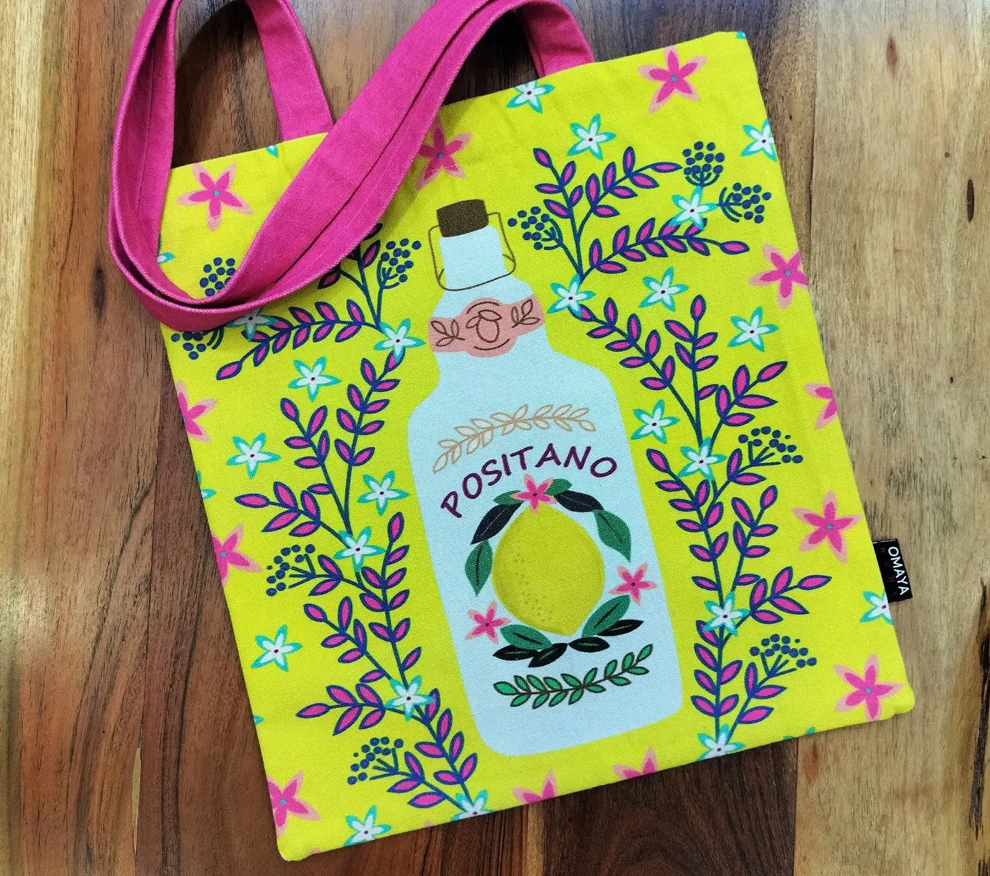House of Omaya Printed Positano Cotton Canvas Tote Bag 34x36 Cms