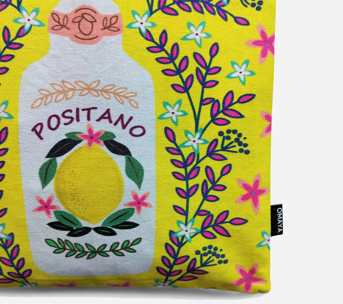House of Omaya Printed Positano Cotton Canvas Tote Bag 34x36 Cms