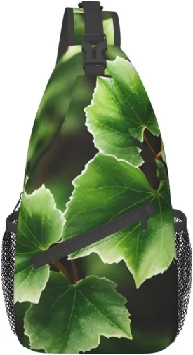 Ivy Blossoms Tree Crossbody Bags Sling BackpackMultipurpose Cross body Shoulder Bag for Men and Women Chest Bag Travel Hiking Daypack