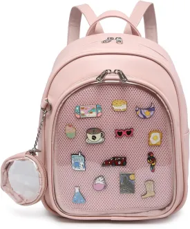 Kawaii Backpack PU Leather Ita Bag Aesthetic Cute Purse Pin Display