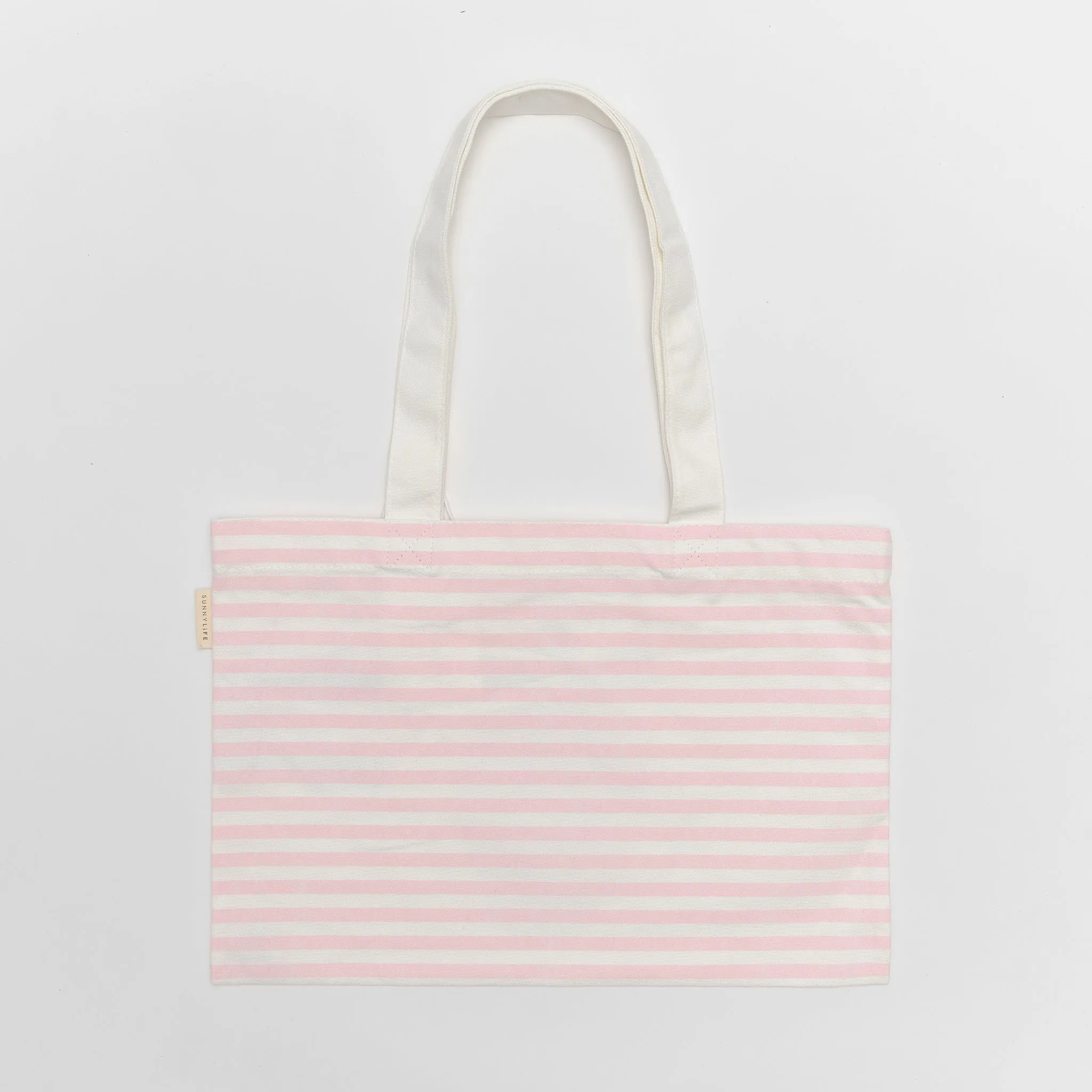 Kids Canvas Beach Bag | Strawberry Sunshine Pink Stripe
