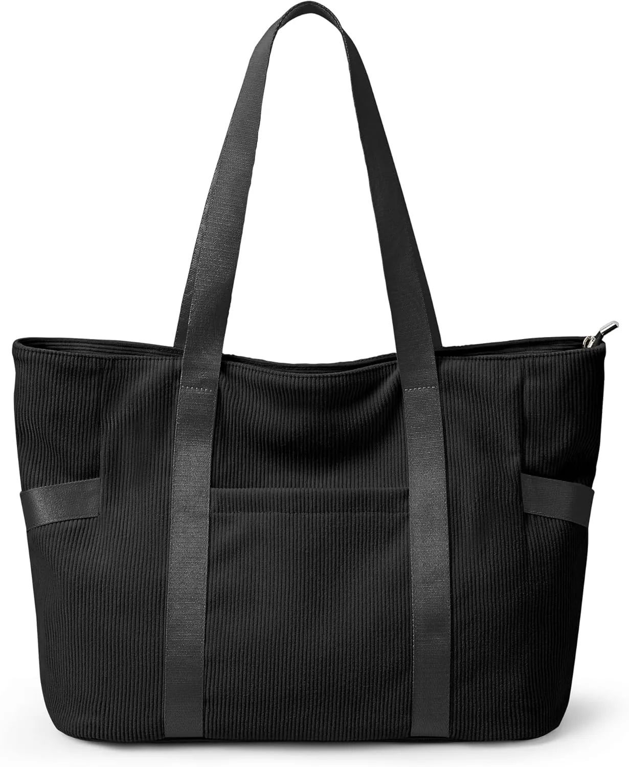 Large Corduroy Tote Bag Women Zipper 24L Anti Splash Casual Shoulder Hobo Handbag Everyday for Stanley Cup Holder