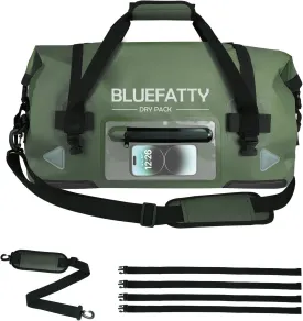 Large Waterproof Duffel Bag Roll-top Heavy Duty Dry Duffle Bags for Motorcycling, Rafting, Boating, SUP, Kayaking, Travel, 70L(Army Green)