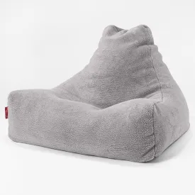 Lounger Beanbag - Teddy Faux Fur Medium Grey