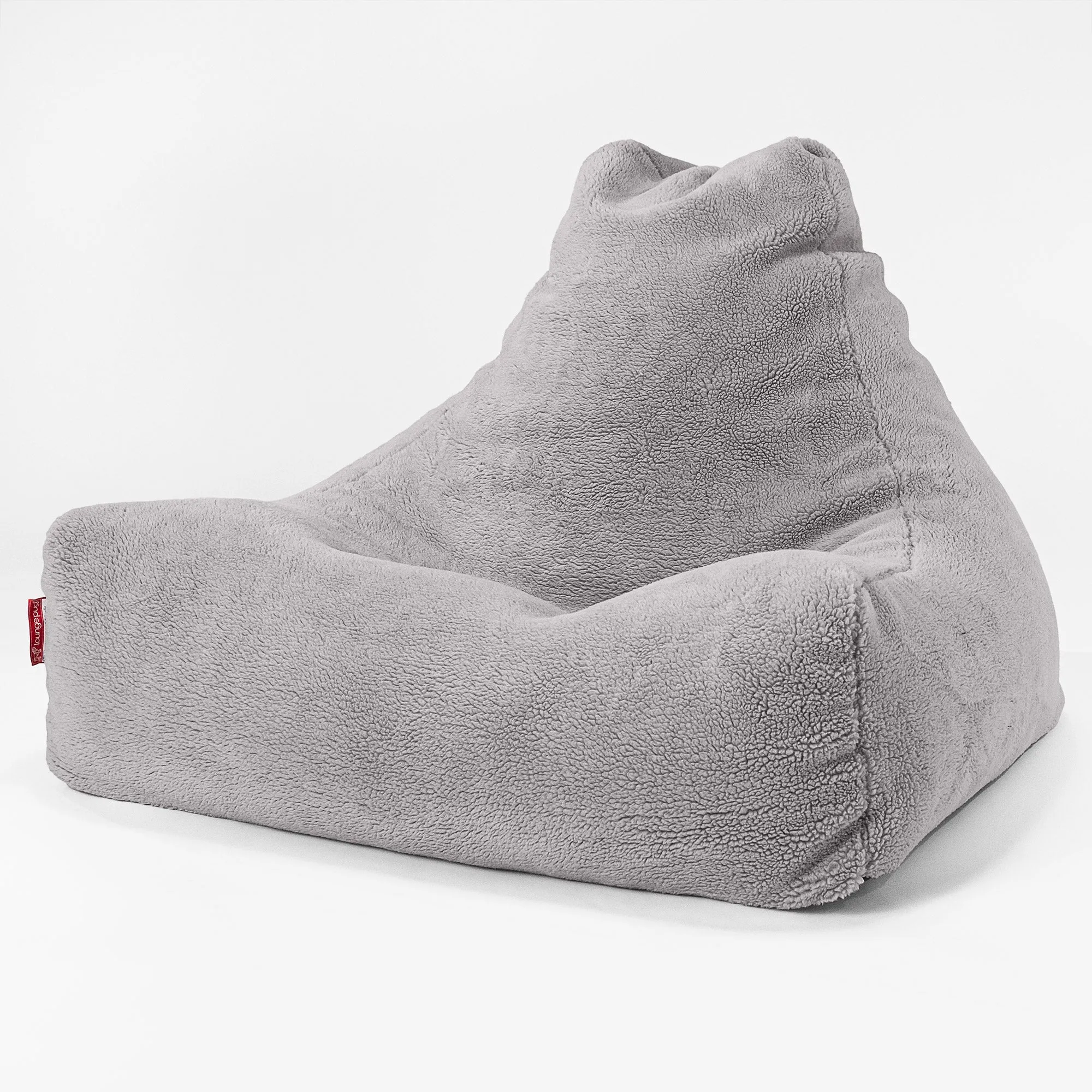 Lounger Beanbag - Teddy Faux Fur Medium Grey