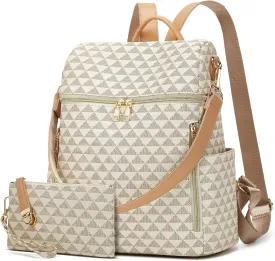 Makes Backpack Purse for Women PU Leather Travel Satchel Handbag Convertible Design Bag with Purse 2 Piece