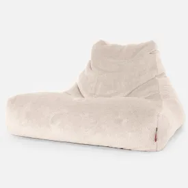 Mega Lounger Bean Bag - Teddy Faux Fur Cream