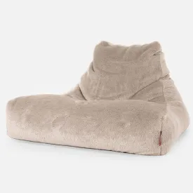 Mega Lounger Bean Bag - Teddy Faux Fur Mink