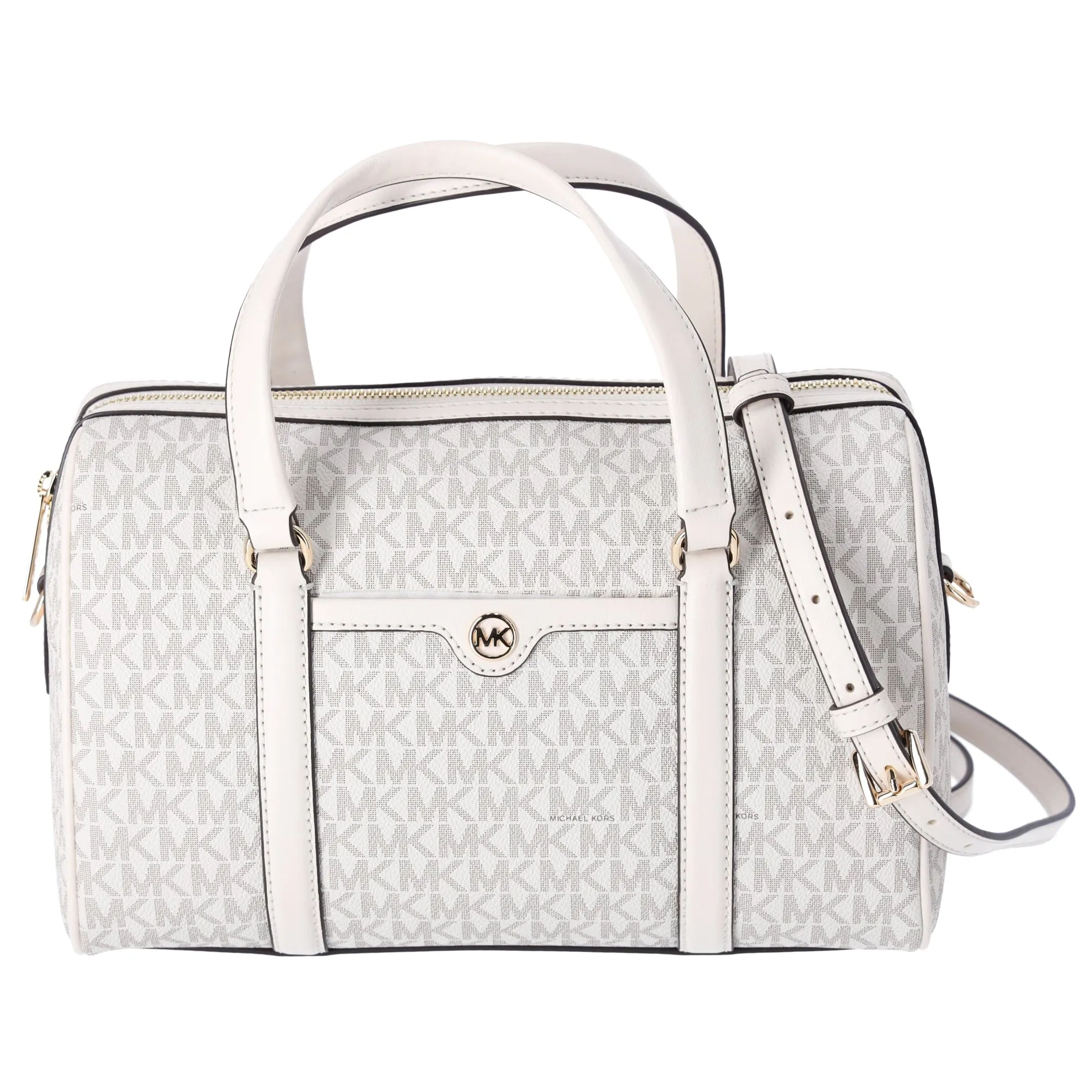 Michael Kors Jet Set Travel Medium Duffle Satchel Light Cream MK