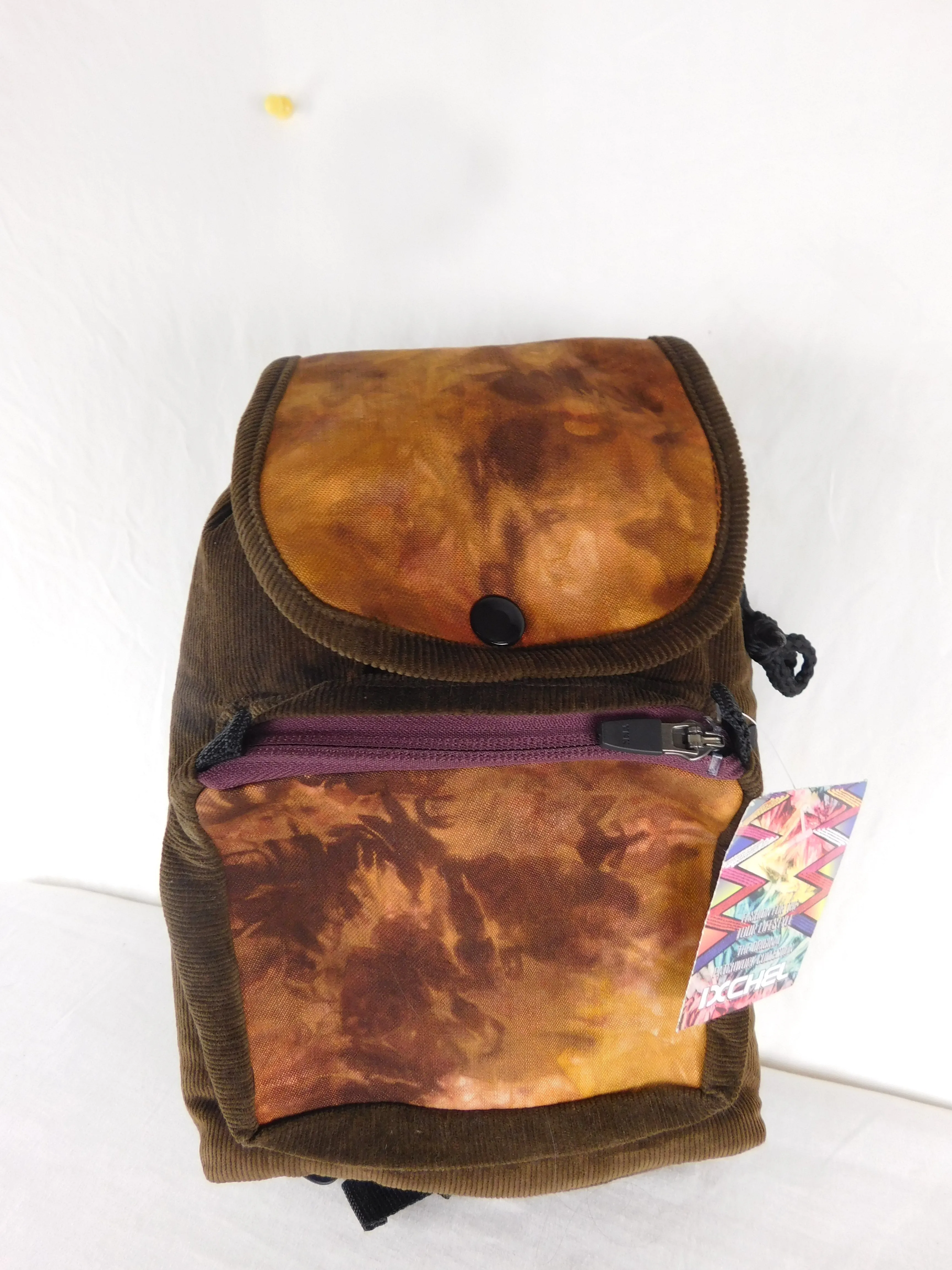 Mini Backpack in Tie Dyed Denim and corduroy