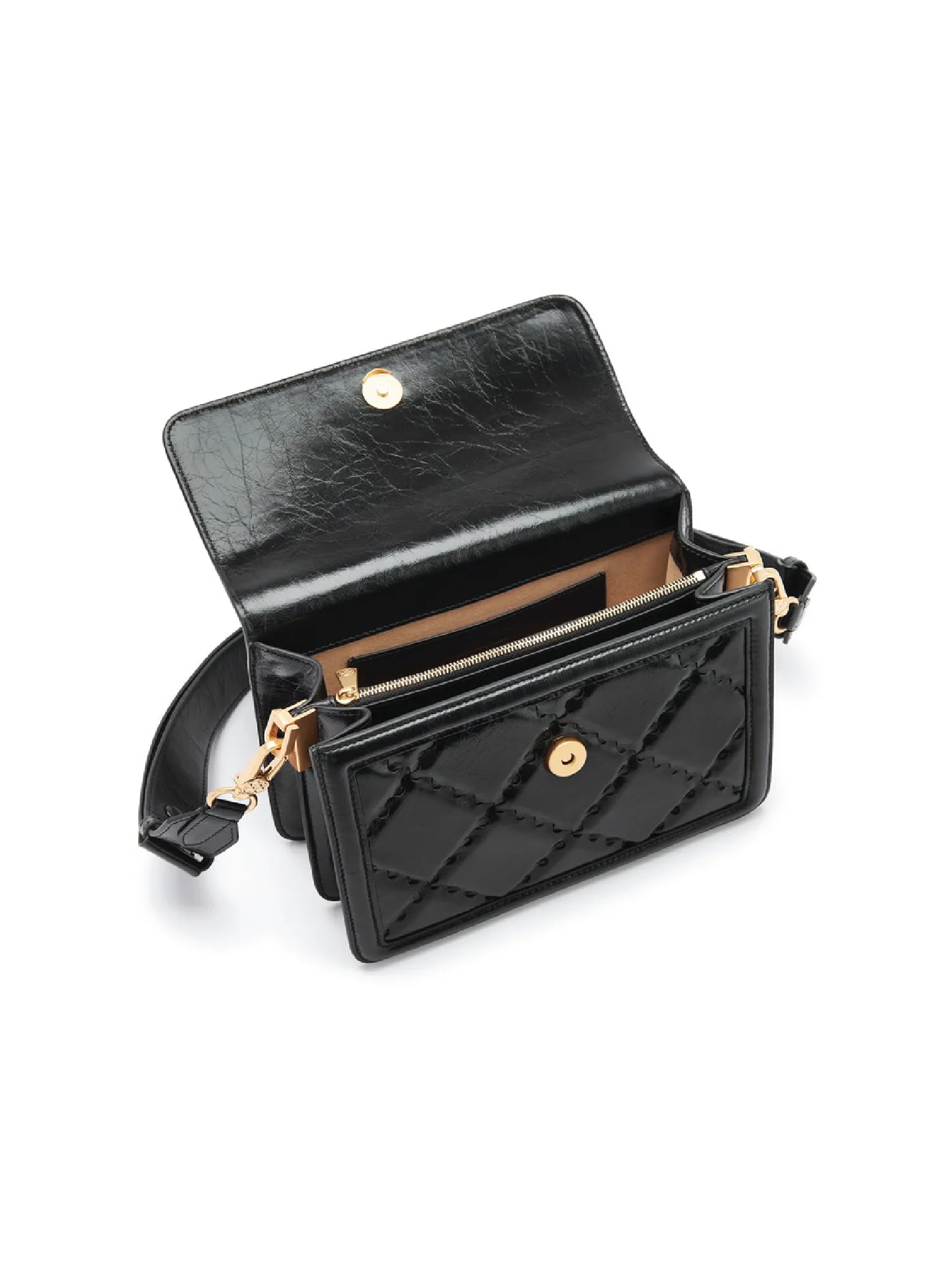 Mosaic Compact Messenger Bag - Black