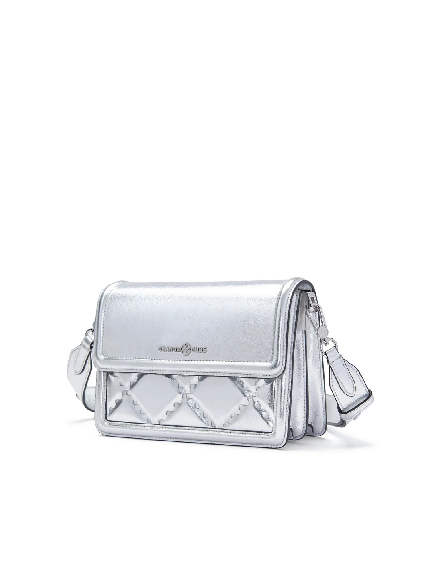 Mosaic Compact Messenger Bag - Silver