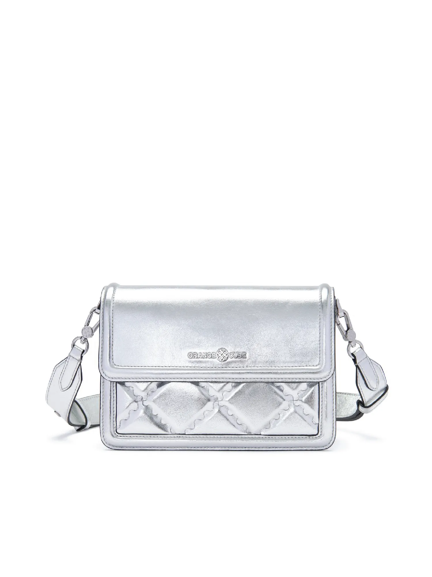 Mosaic Compact Messenger Bag - Silver