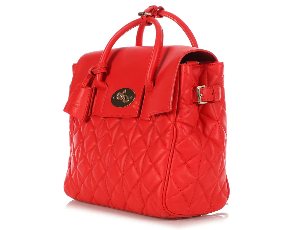 Mulberry Red Cara Delevingne Quilted Convertible Bag