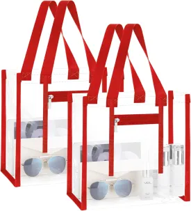 NATURAL STYLE 2 Pack Clear Stadium Approved Tote Bags, 12x6x12 Clear Bag for Concerts, Sporting Events, Music Festivals