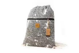 Paisley Canvas Drawstring Backpack