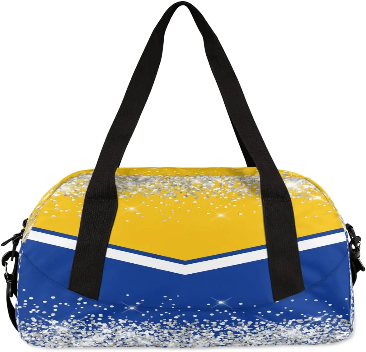 Personalized Cheer Bags for Cheerleaders Custom Cheer Bag for Girls Blue Gold Glitter Kids Travel Duffel Sport Gym Bag School Practice Dance Bag