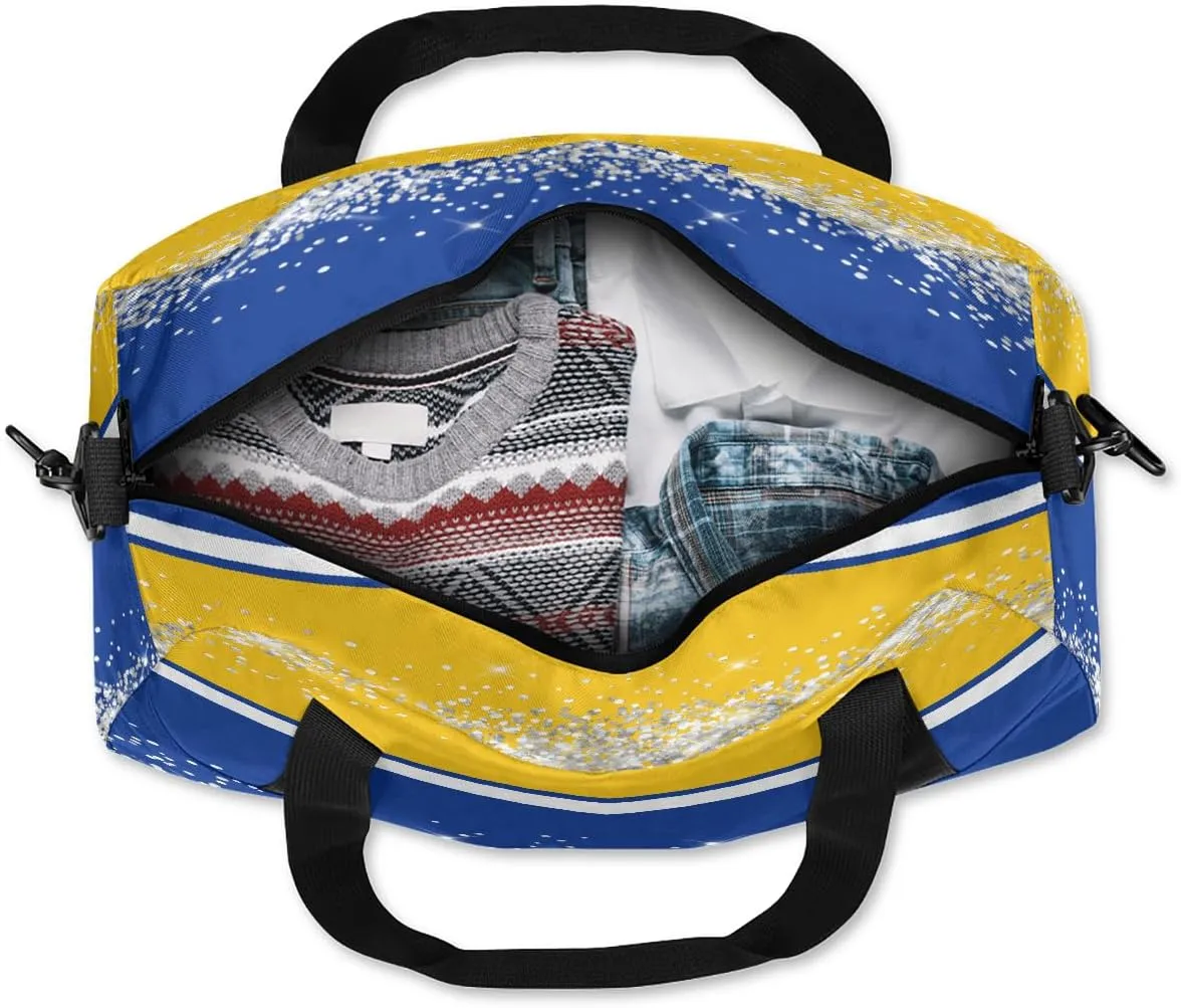 Personalized Cheer Bags for Cheerleaders Custom Cheer Bag for Girls Blue Gold Glitter Kids Travel Duffel Sport Gym Bag School Practice Dance Bag
