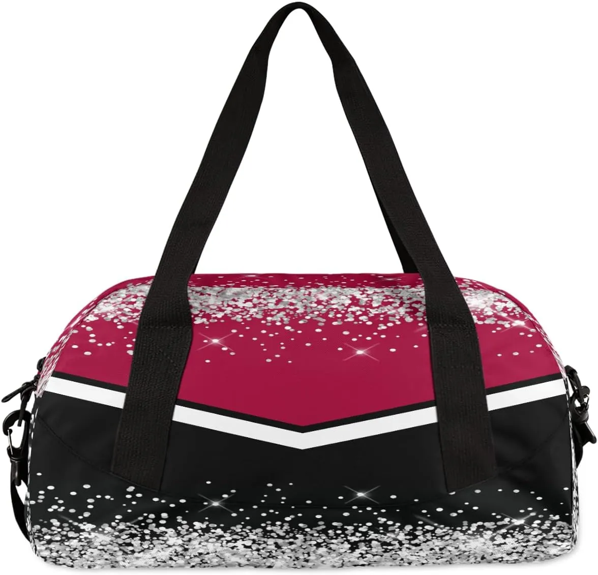 Personalized Cheer Bags for Cheerleaders Custom Cheer Bag for Girls Hot Red Black Glitter Kids Travel Duffel Sport Gym Bag School Practice Dance Bag