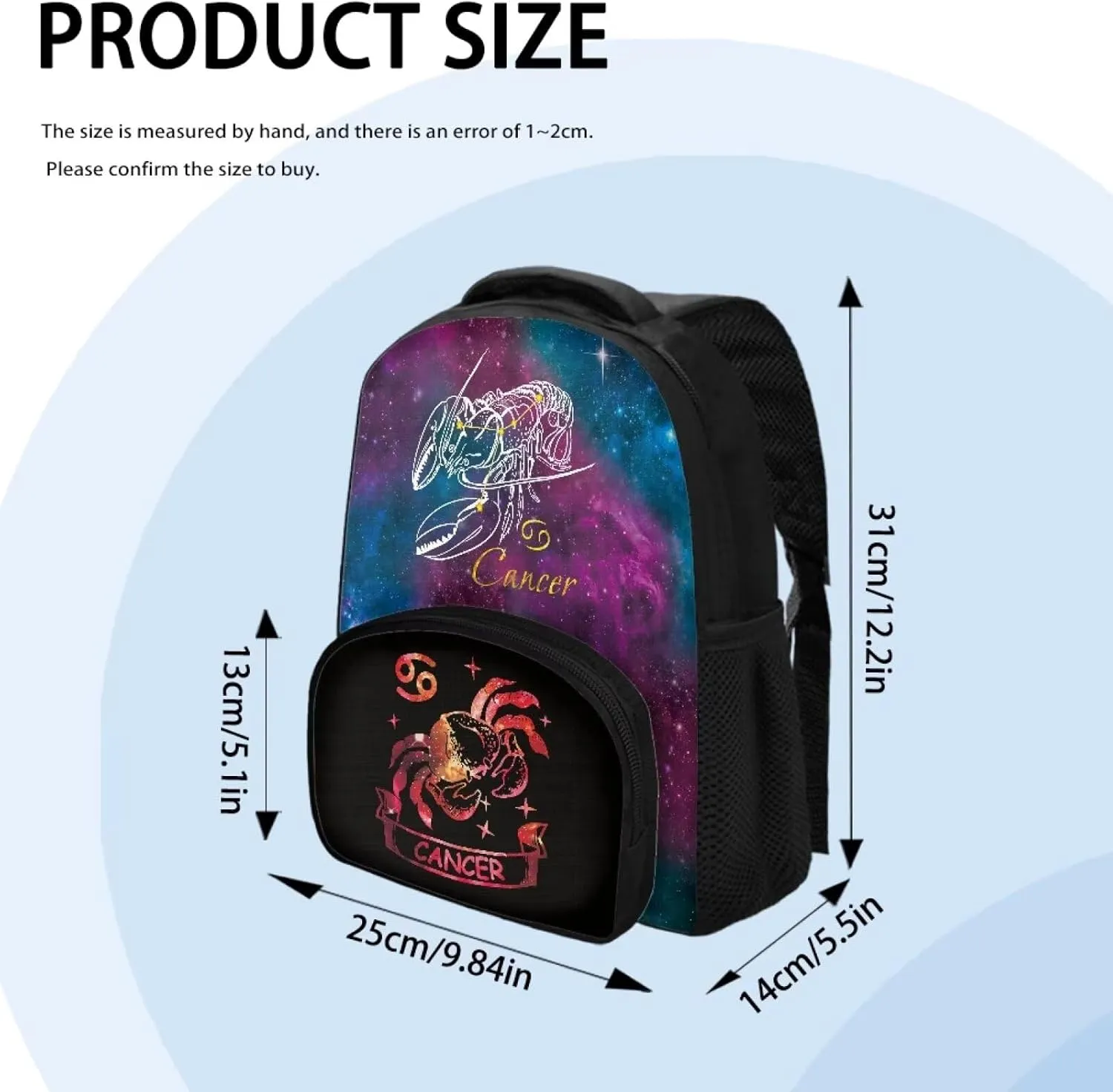 Personalized Constellations Print Backpack for Girls Boys, 12 Inch Bookbag with Adjustable Straps, Durablity, Lightweight, School Bag Mini