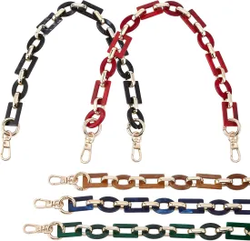 PH PandaHall Decorative Bag Chain Strap, 5 Colors 16.5" Short Acrylic Bag Handles Retro Link Chain Strap with Clasps Handle Strap Replacement for Clutch Bucket Crossbody Tote