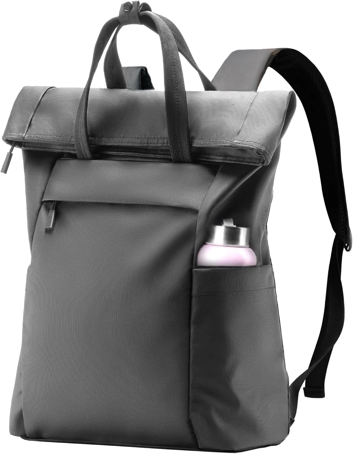 Roll Top Laptop Backpack, Expandable Casual Daypack Water-Resistant Computer Laptop for 15 Inch Rucksack Large Capacity Adjustable 15-20L for Work Business College for Men Women