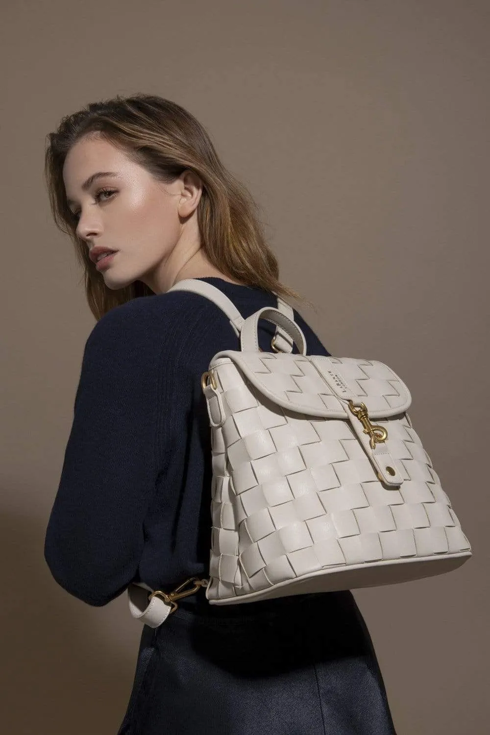Rosie Vegan Leather Mini Backpack | White