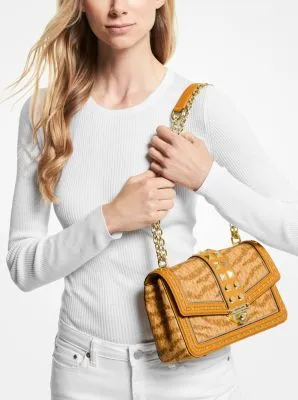 Soho Large Animal Print Logo Shoulder Bag