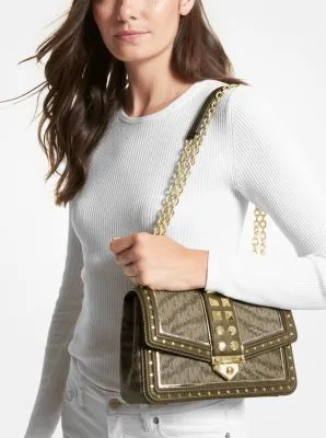 Soho Large Animal Print Logo Shoulder Bag