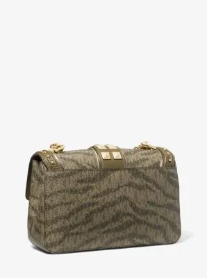 Soho Large Animal Print Logo Shoulder Bag