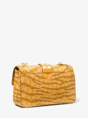Soho Large Animal Print Logo Shoulder Bag