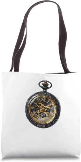 Steampunk Timekeeper: Vintage Watch Art Tote Bag