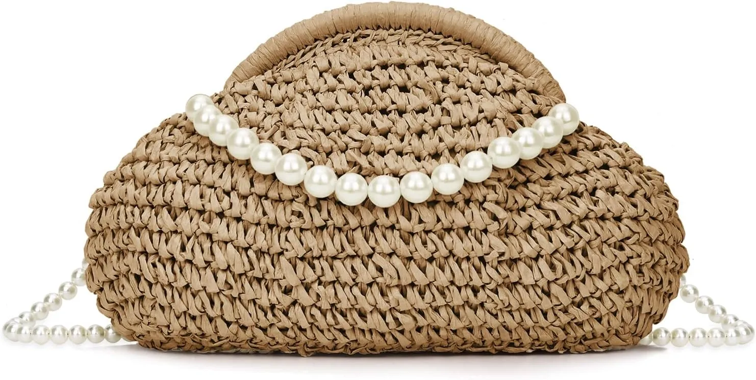 Straw Clutch Purses for Women Woven Straw Crossbody Bag Shoulder Handbag Clutch Purses for Women Straw Clutch Bag