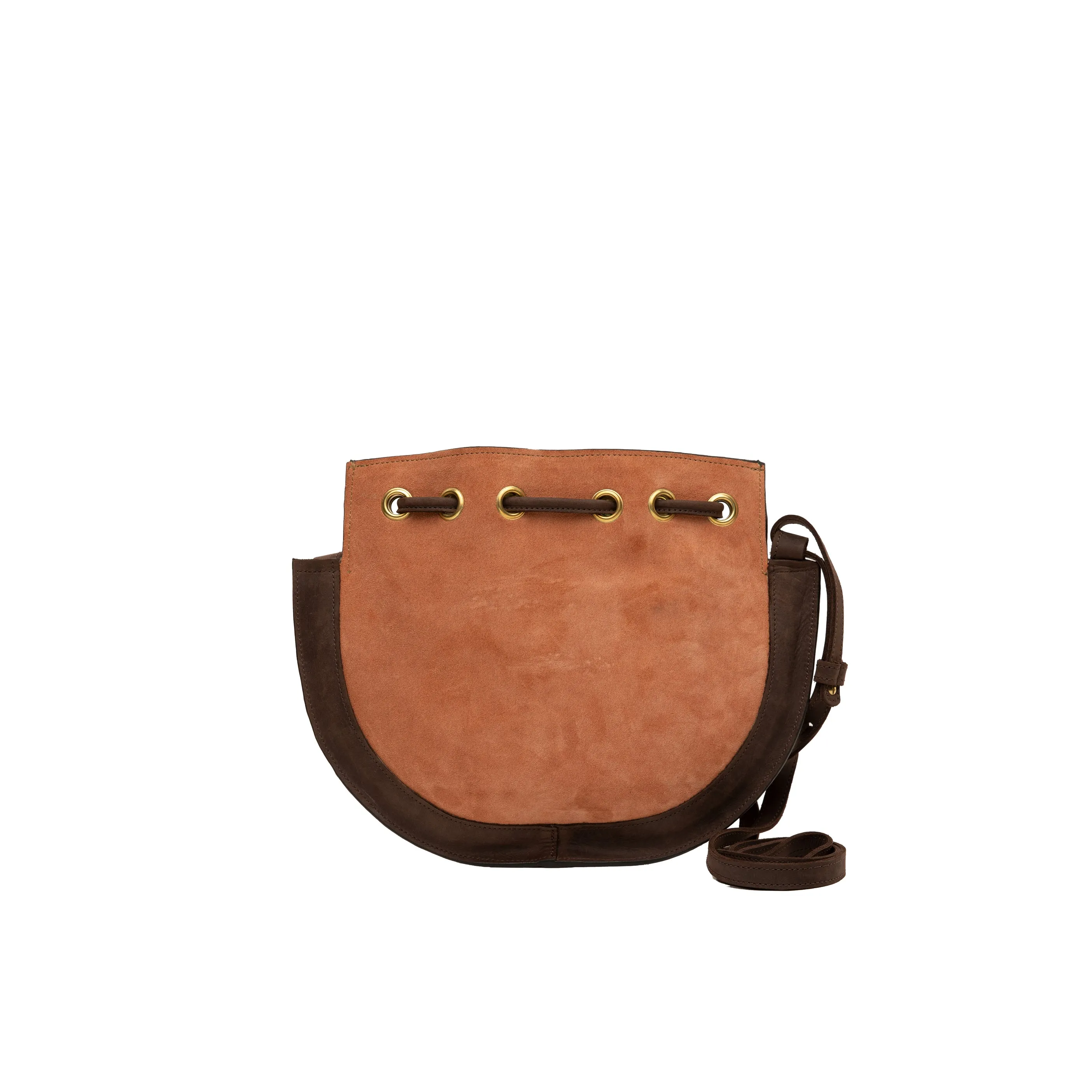 Suede Bucket Crossbody Plain