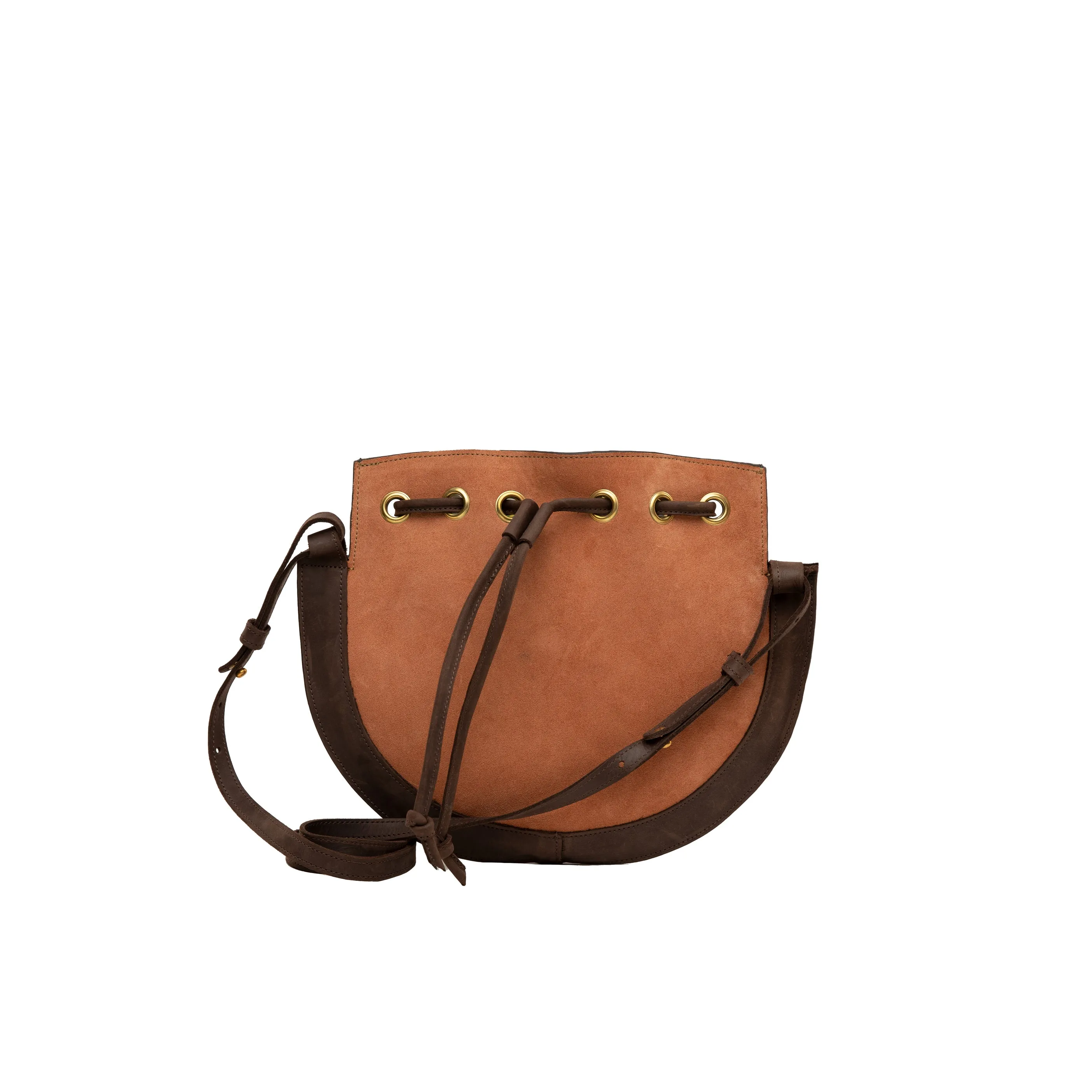 Suede Bucket Crossbody Plain