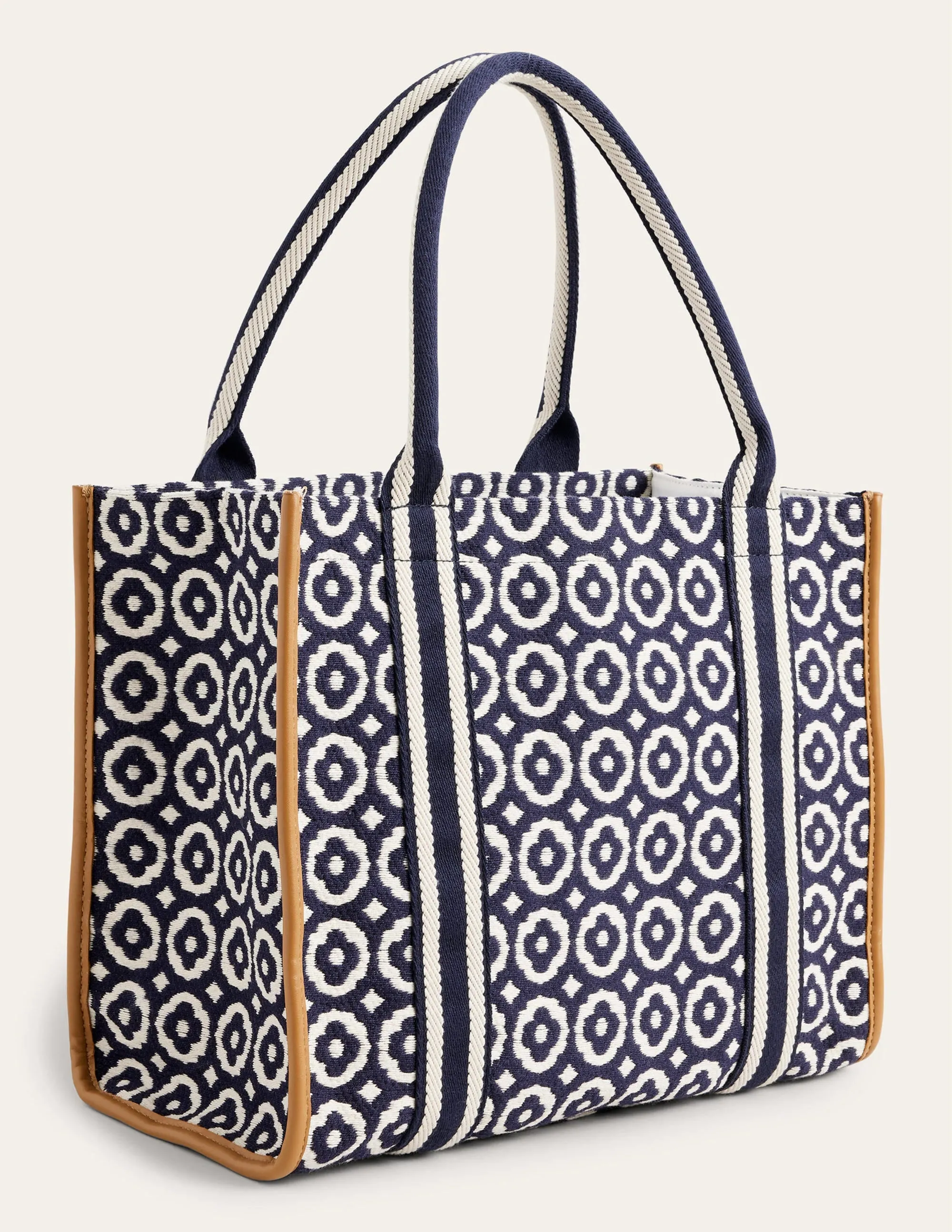 Tilda Canvas Tote Bag-Navy, Geo